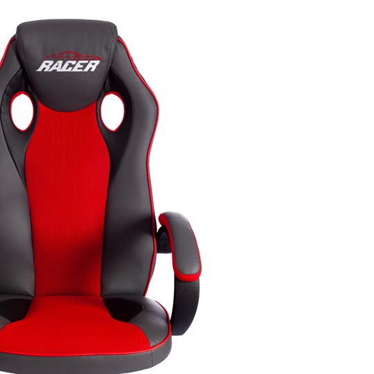 Компьютерное кресло RACER GT new кож/зам/ткань, металлик/красный, арт.13249 в Южно-Сахалинске - изображение 6
