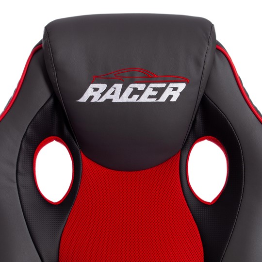Компьютерное кресло RACER GT new кож/зам/ткань, металлик/красный, арт.13249 в Южно-Сахалинске - изображение 8