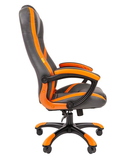 Офисное кресло CHAIRMAN GAME 22 эко кожа, серый/оранжевый в Южно-Сахалинске - изображение 4