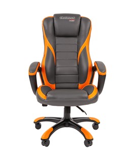 Офисное кресло CHAIRMAN GAME 22 эко кожа, серый/оранжевый в Южно-Сахалинске - предосмотр 3