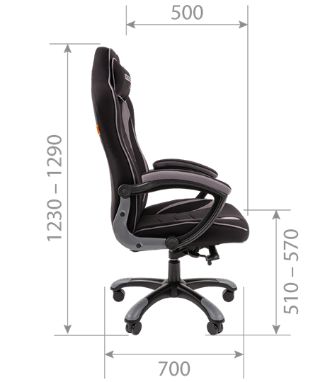 Кресло игровое CHAIRMAN GAME 28 Полиэстер комбинированная ткань оранжевый/черный в Южно-Сахалинске - изображение 4