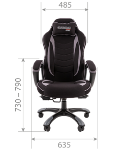 Кресло игровое CHAIRMAN GAME 28 Полиэстер комбинированная ткань серый/черный в Южно-Сахалинске - предосмотр 3