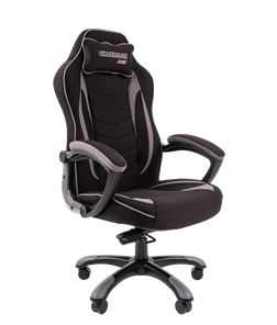 Кресло игровое CHAIRMAN GAME 28 Полиэстер комбинированная ткань серый/черный в Южно-Сахалинске