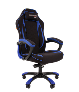 Кресло игровое CHAIRMAN GAME 28 Полиэстер комбинированная ткань синий/черный в Южно-Сахалинске - предосмотр 1