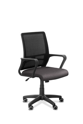 Кресло офисное Акцент, сетка YM/ткань Bahama / черная/серая в Южно-Сахалинске - изображение