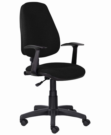 Кресло компьютерное Brabix Comfort MG-321, регулируемая эргономичная спинка, ткань, черное в Южно-Сахалинске - изображение