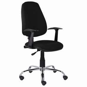 Кресло офисное BRABIX "Comfort MG-322", хром, регулируемая эргономичная спинка, ткань, черное, 532558 в Южно-Сахалинске