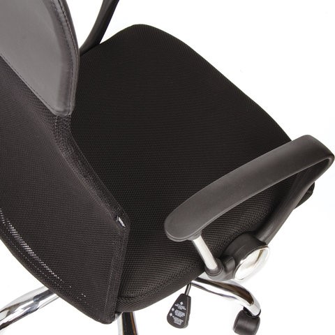 Офисное кресло BRABIX "Flash MG-302", с подлокотниками, хром, черное, 530867 в Южно-Сахалинске - изображение 9