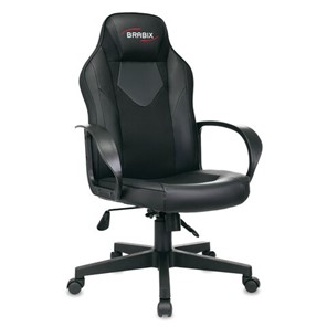 Кресло офисное BRABIX "Game GM-017", экокожа/ткань, черное, 532641, GM-017_532641 в Южно-Сахалинске