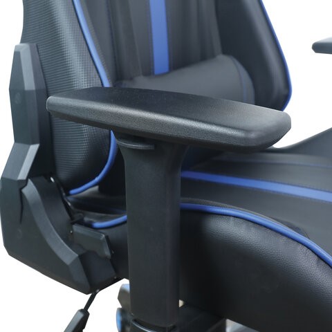 Кресло BRABIX "GT Carbon GM-120", две подушки, экокожа, черное/синее, 531930 в Южно-Сахалинске - изображение 12