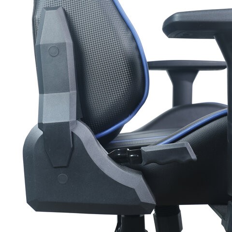 Кресло BRABIX "GT Carbon GM-120", две подушки, экокожа, черное/синее, 531930 в Южно-Сахалинске - изображение 14