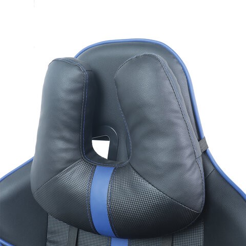 Кресло BRABIX "GT Carbon GM-120", две подушки, экокожа, черное/синее, 531930 в Южно-Сахалинске - изображение 8