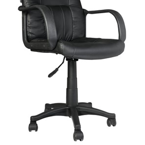 Кресло компьютерное BRABIX "Hit MG-300", с подлокотниками, экокожа, черное, 530864 в Южно-Сахалинске - предосмотр 4