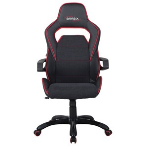 Офисное кресло Brabix Nitro GM-001 (ткань, экокожа, черное, вставки красные) 531816 в Южно-Сахалинске - предосмотр 2