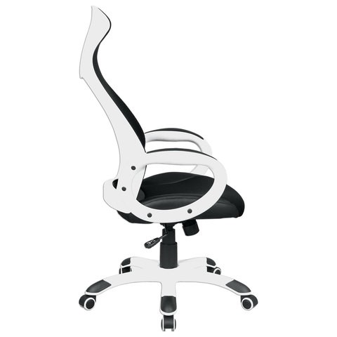 Компьютерное кресло Brabix Premium Genesis EX-517 (пластик белый, ткань/экокожа/сетка черная) 531573 в Южно-Сахалинске - изображение 2