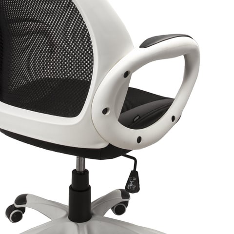 Компьютерное кресло Brabix Premium Genesis EX-517 (пластик белый, ткань/экокожа/сетка черная) 531573 в Южно-Сахалинске - изображение 5
