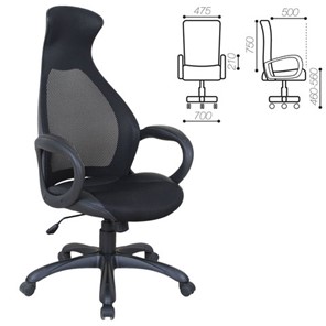 Компьютерное кресло Brabix Premium Genesis EX-517 (пластик черный, ткань/экокожа/сетка черная)   531574 в Южно-Сахалинске - предосмотр 1