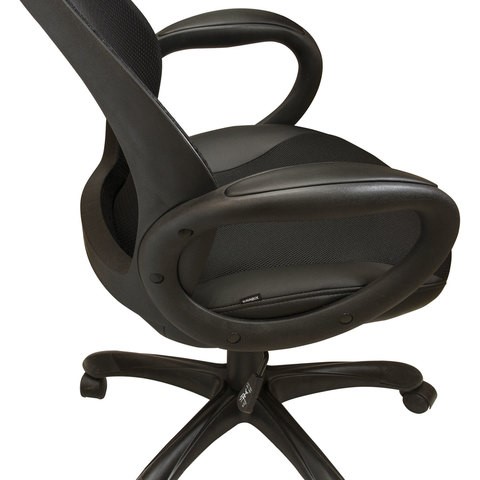 Компьютерное кресло Brabix Premium Genesis EX-517 (пластик черный, ткань/экокожа/сетка черная)   531574 в Южно-Сахалинске - изображение 7