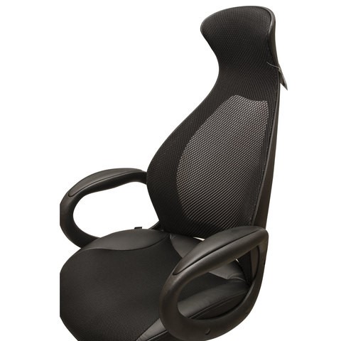 Компьютерное кресло Brabix Premium Genesis EX-517 (пластик черный, ткань/экокожа/сетка черная)   531574 в Южно-Сахалинске - изображение 8