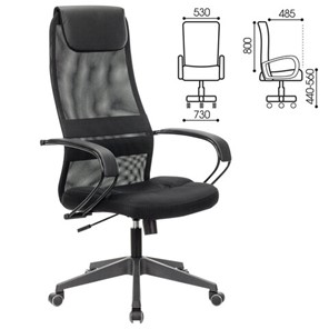 Кресло Brabix Premium Stalker EX-608 PL (ткань-сетка/кожзам, черное) 532090 в Южно-Сахалинске - предосмотр 11