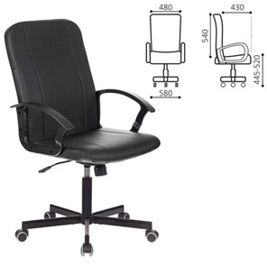 Кресло Brabix Simple EX-521 (экокожа, черное) 532103 в Южно-Сахалинске - предосмотр 3