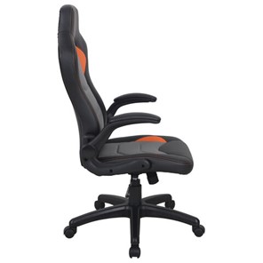 Кресло офисное BRABIX "Skill GM-005", откидные подлокотники, экокожа, черное/оранжевое, 532495 в Южно-Сахалинске - предосмотр 1