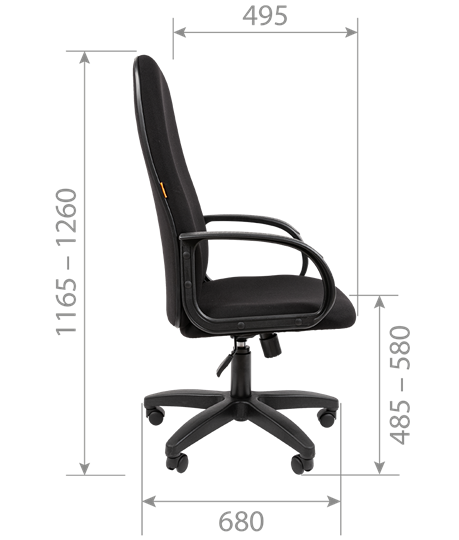 Кресло компьютерное CHAIRMAN 279T, ткань Т-08 черный в Южно-Сахалинске - изображение 4