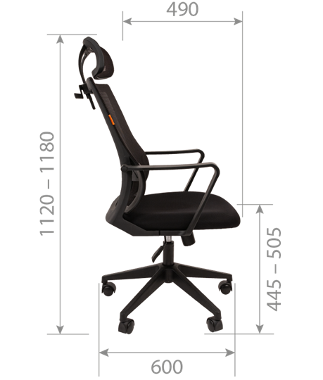 Кресло офисное CHAIRMAN 545 сетка/ткань черный в Южно-Сахалинске - изображение 4