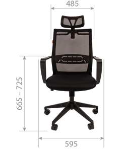 Кресло офисное CHAIRMAN 545 сетка/ткань черный в Южно-Сахалинске - предосмотр 3
