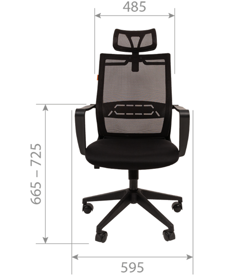Кресло офисное CHAIRMAN 545 сетка/ткань черный в Южно-Сахалинске - изображение 3