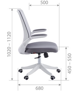 Офисное кресло CHAIRMAN 565, сетчатый акрил серый / полиэстер серый в Южно-Сахалинске - предосмотр 4