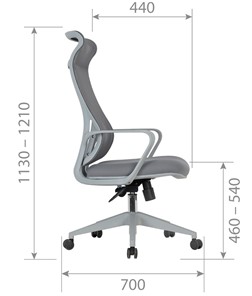Кресло компьютерное CHAIRMAN 577, сетчатый акрил серый / полиэстер серый в Южно-Сахалинске - предосмотр 5