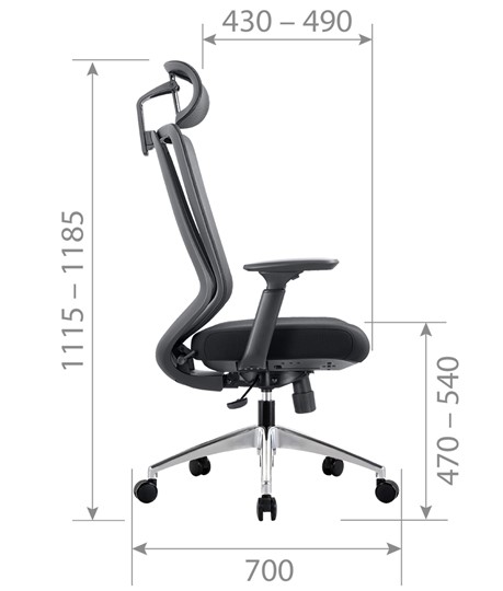 Кресло офисное CHAIRMAN 580 Сетчатый акрил серый / Полиэстер черный в Южно-Сахалинске - изображение 2