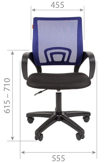Кресло офисное CHAIRMAN 696 black LT, голубое в Южно-Сахалинске - изображение 1