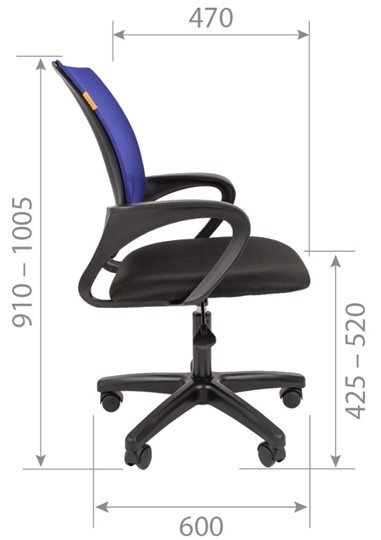 Кресло офисное CHAIRMAN 696 black LT, синий в Южно-Сахалинске - изображение 4