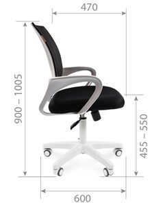 Офисное кресло CHAIRMAN 696 white, ткань, цвет красный в Южно-Сахалинске - предосмотр 2