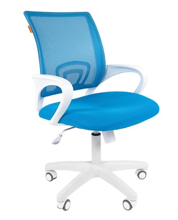 Офисное кресло CHAIRMAN 696 white, tw12-tw04 голубой в Южно-Сахалинске - изображение