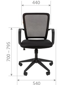 Офисное кресло CHAIRMAN 698 black TW, ткань, цвет оранжевый в Южно-Сахалинске - предосмотр 3