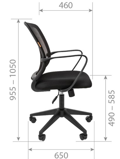Офисное кресло CHAIRMAN 698 black TW, ткань, цвет оранжевый в Южно-Сахалинске - изображение 4