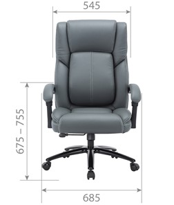 Кресло офисное CHAIRMAN CH415 эко кожа серая в Южно-Сахалинске - предосмотр 3
