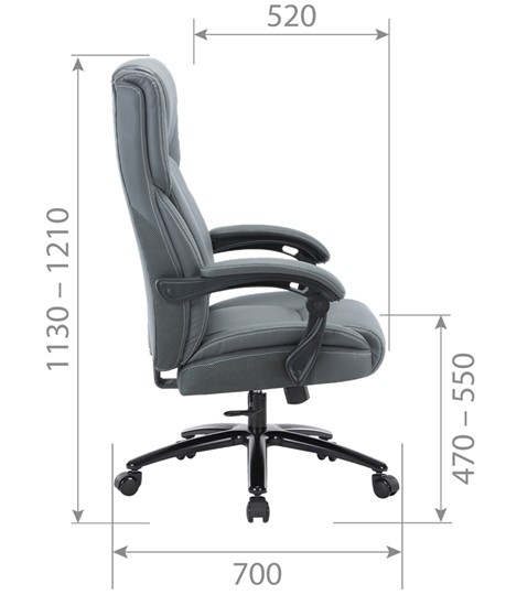 Кресло офисное CHAIRMAN CH415 эко кожа серая в Южно-Сахалинске - изображение 4