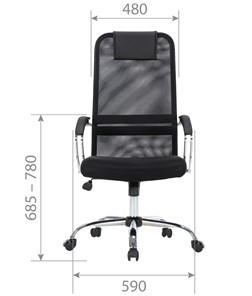 Офисное кресло CHAIRMAN CH612 Сетчатый акрил / Ткань стандарт / Экокожа, черный в Южно-Сахалинске - предосмотр 3