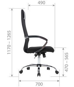 Офисное кресло CHAIRMAN CH612 Сетчатый акрил / Ткань стандарт / Экокожа, черный в Южно-Сахалинске - предосмотр 4
