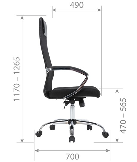 Офисное кресло CHAIRMAN CH612 Сетчатый акрил / Ткань стандарт / Экокожа, черный в Южно-Сахалинске - изображение 4