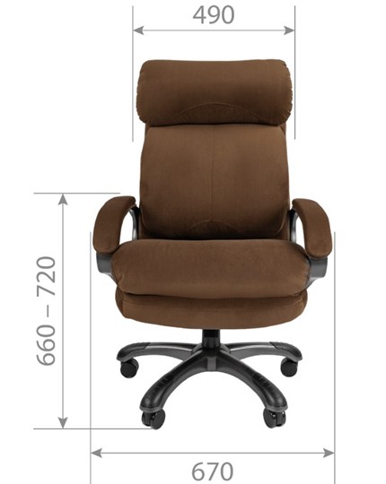 Кресло CHAIRMAN HOME 505, велюр коричневое в Южно-Сахалинске - изображение 1