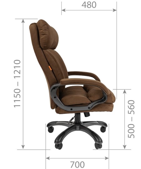 Кресло CHAIRMAN HOME 505, велюр коричневое в Южно-Сахалинске - изображение 2