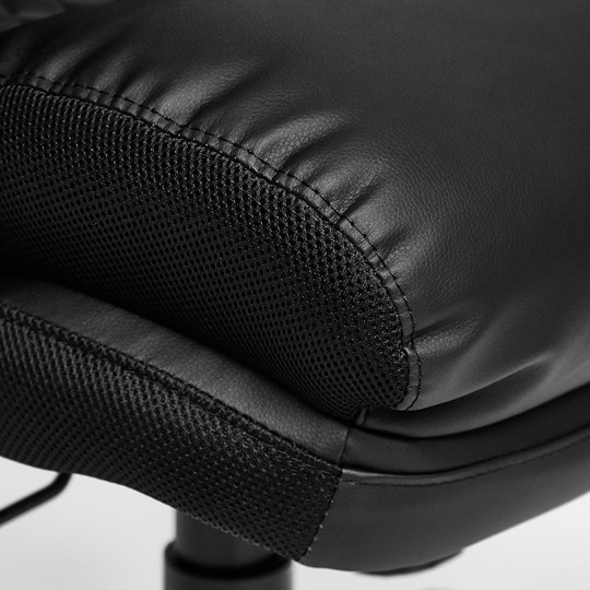 Офисное кресло CHIEF кож/зам/ткань, черный/черный стеганный/черный, 36-6/36-6/11 арт.12851 в Южно-Сахалинске - изображение 5