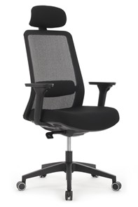 Офисное кресло Design WORK W-218C, Чёрный пластик/Чёрная сетка в Южно-Сахалинске
