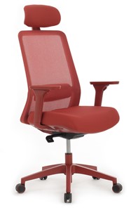 Кресло офисное Design WORK W-218C, Красный пластик/Красная сетка в Южно-Сахалинске
