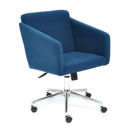 Офисное кресло MILAN хром флок, синий, арт.13948 в Южно-Сахалинске - изображение